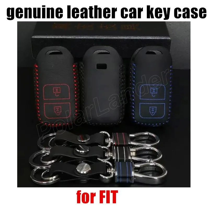 

Only Red top quality car key case fit for for HODA VEZEL FIT leather cover key case sewing by hand high quality free shipping
