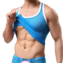 Мужская сексуальная майка для бодибилдинга, веселая дышащая Полосатая майка, Camiseta Tirantes Hombre, майка с прозрачной сеткой