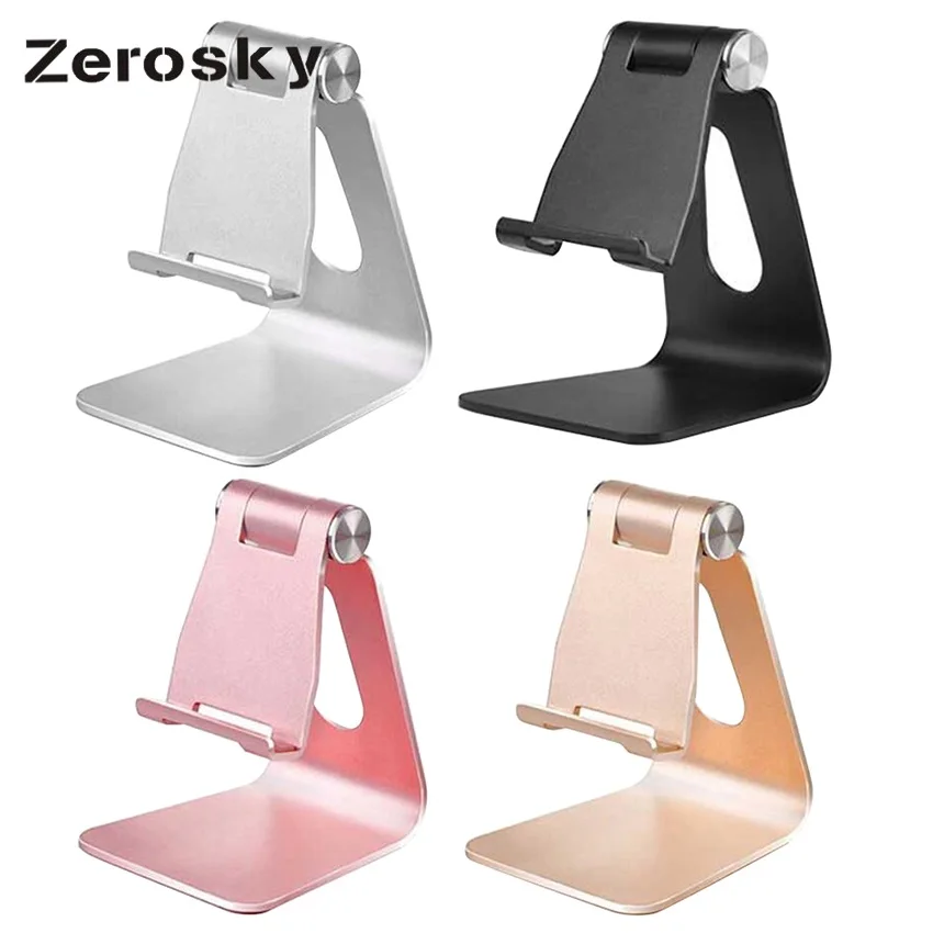 

Zerosky Aluminum Metal Phone Holder Desktop Universal Non-slip Mobile Phone Stand Desk Holder For iPhone 8 Pad For Samsung Table