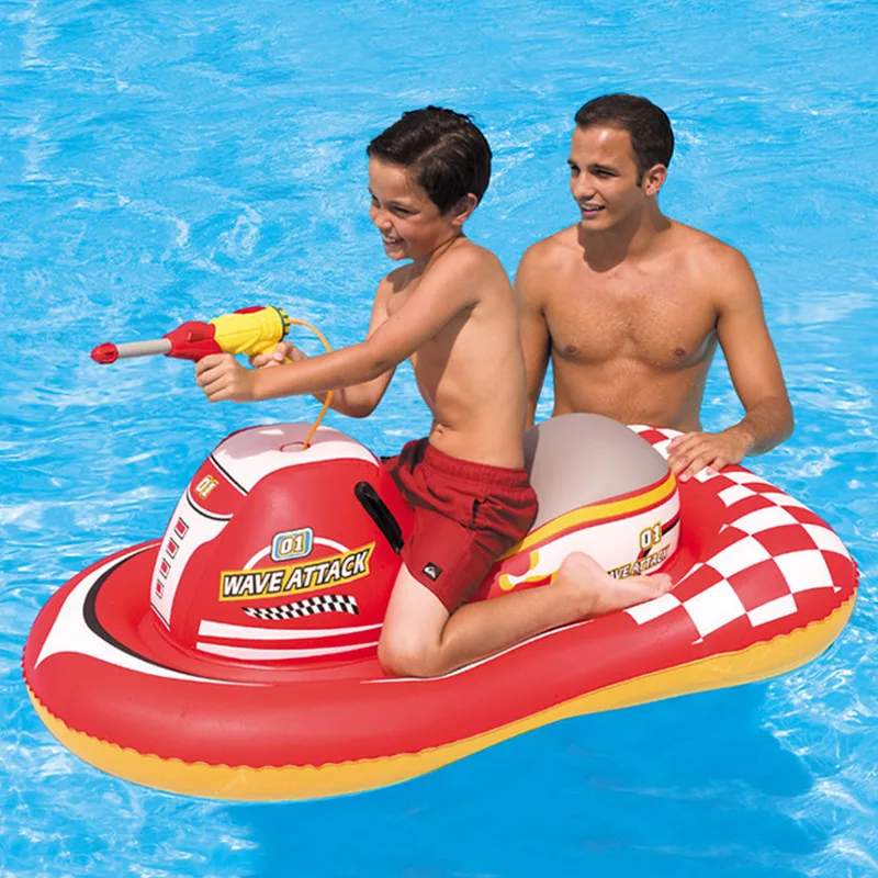 

Summer Baby Inflatable Motor Boats Shape Swimming Ring Boat Seat Float Baby Swimming Pool Toys C96