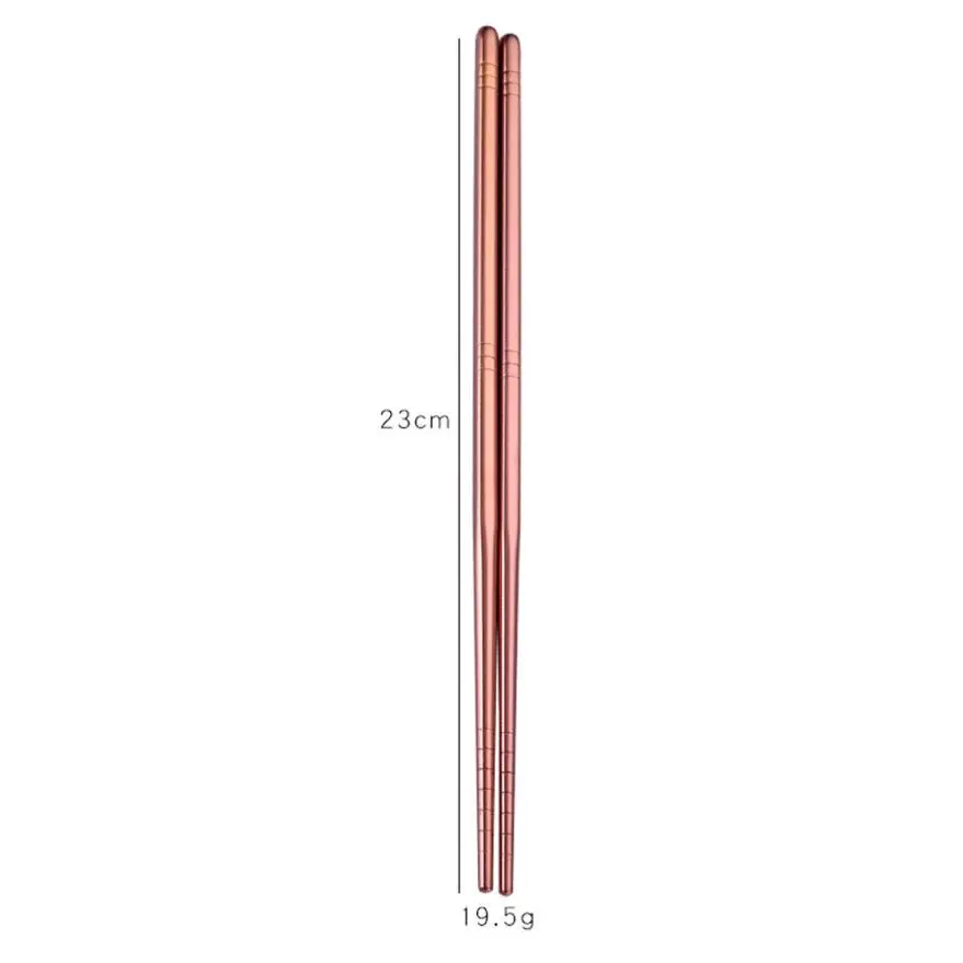 

1 Pair Stainless Steel Tableware Colorful Length 23cm Chopsticks Dishware