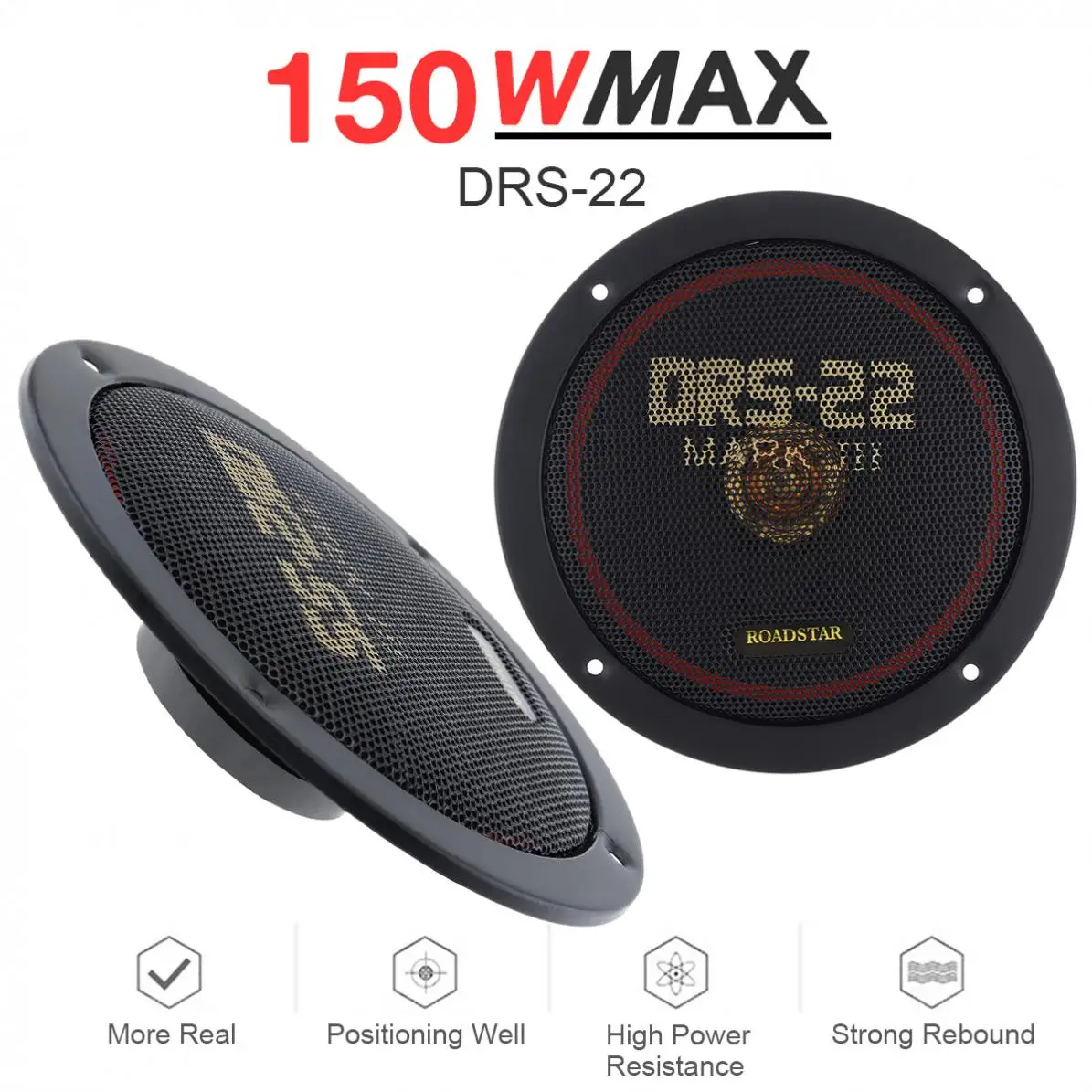 2pcs! 6.5 Inch 150W 12V Car Coaxial Speaker Vehicle Door Auto Music Stereo Full Range Frequency Hifi Speakers Non-destructive