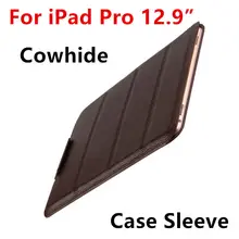 Case Cowhide Sleeve For iPad Pro 12.9 Tablet PC Protective Smart cover Protector Genuine Leather For Apple iPad 12.9 inch Cases