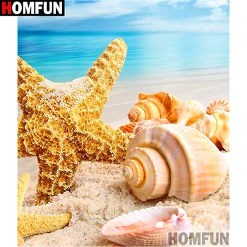 

HOMFUN Full Square/Round Drill 5D DIY Diamond Painting "Sea star conch " 3D Diamond Embroidery Cross Stitch Home Decor A19501