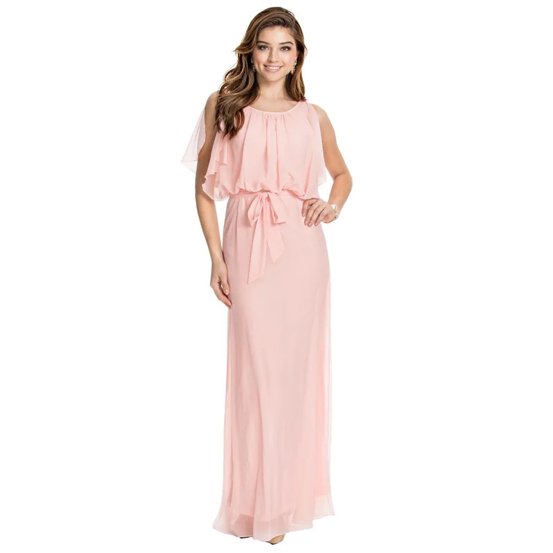 Wholesale Women's S-5XL 2017 New Puff Sleeve O-Neck Floor-Length Chiffon Plus Size Summer Style XXXL 4XL 5XL Maxi Dresses Buy Cheap Women's S-5XL 2017 New Puff Sleeve O-Neck Floor-Length Chiffon Plus Size Summer Style XXXL 4XL 5XL Maxi Dresses