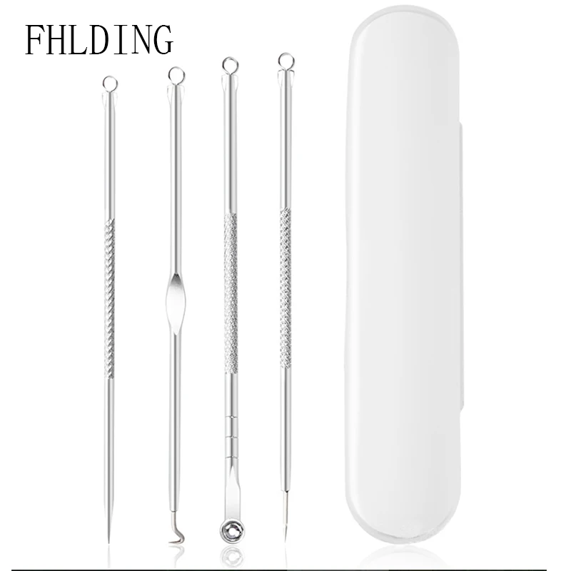 4Pcs/Set Blackhead Acne Comedone Removal Needles Pimple Belmish Extractor Remover Tool Spot Comedone Pin Kits for Face Clean