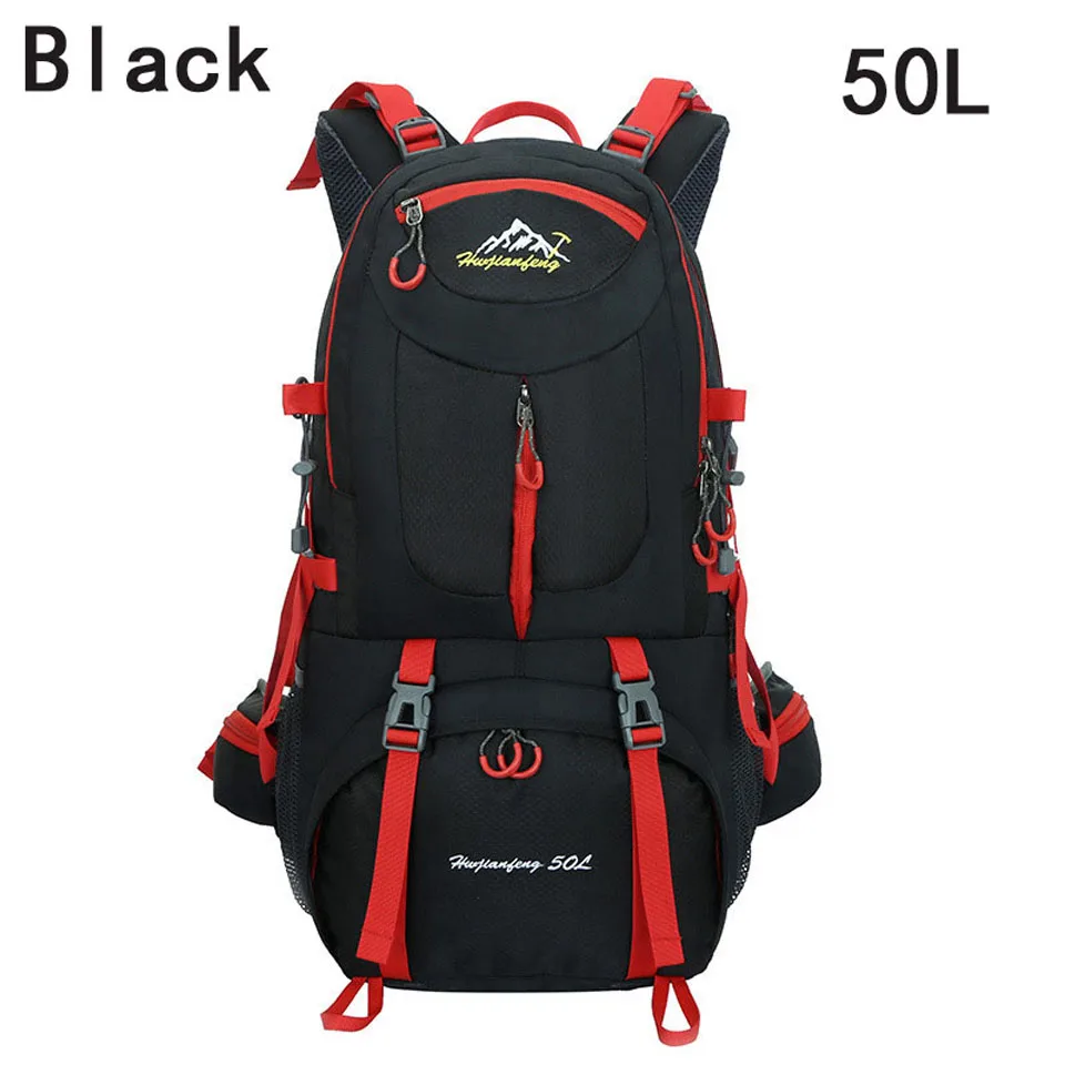 Открытый рюкзак 40л 50л 60л мужская женская спортивная сумка Водонепроницаемый Горный альпинистский рюкзак походный рюкзак Сумка для кемпинга дорожные сумки - Цвет: Black 50L