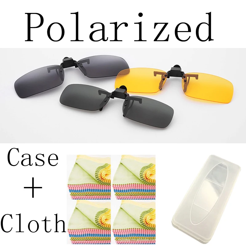 

Polarized 4 Colors Polaroid Day Vision Clips On Sunglasses Night Driving Eyeglass Myopia sun Glasses retro Anti-UVA Anti-UVB