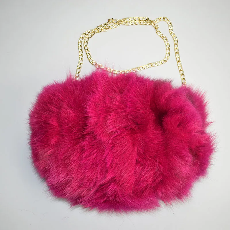 fox fur handmuff hot pink 11