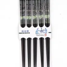 5 пар палочек для еды классические бамбуковые деревянные Ассорти красивые принты