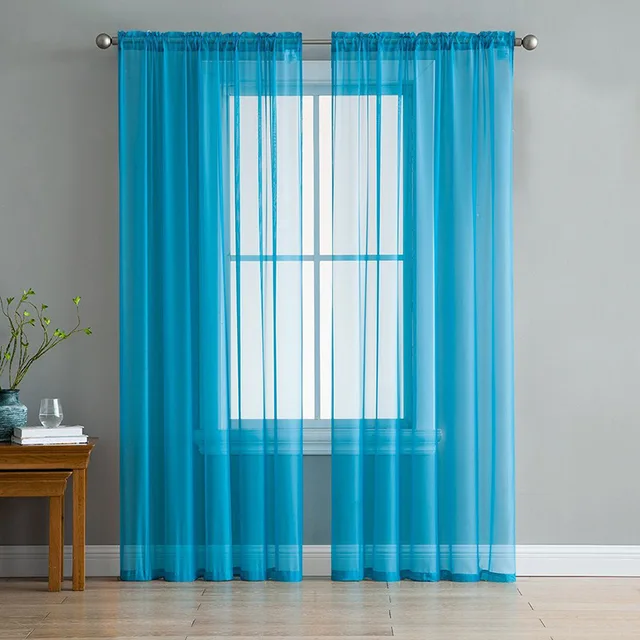 Rose Red Solid White Tulle Curtains For Living Room Purple Kitchen Modern Window Treatments Green Voile Curtain Drape 184&30
