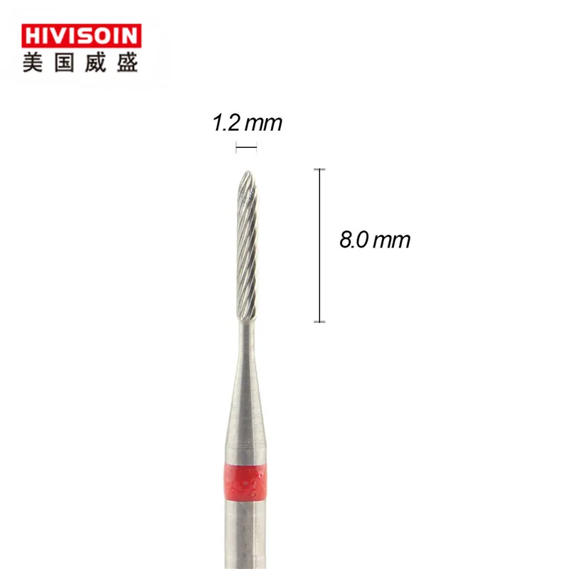 

Plain cut fine (0807.012)- ISO133 -Tungsten Carbide Burs - HIVISOIN Carbide Nail Drill Bit&Dental Burs