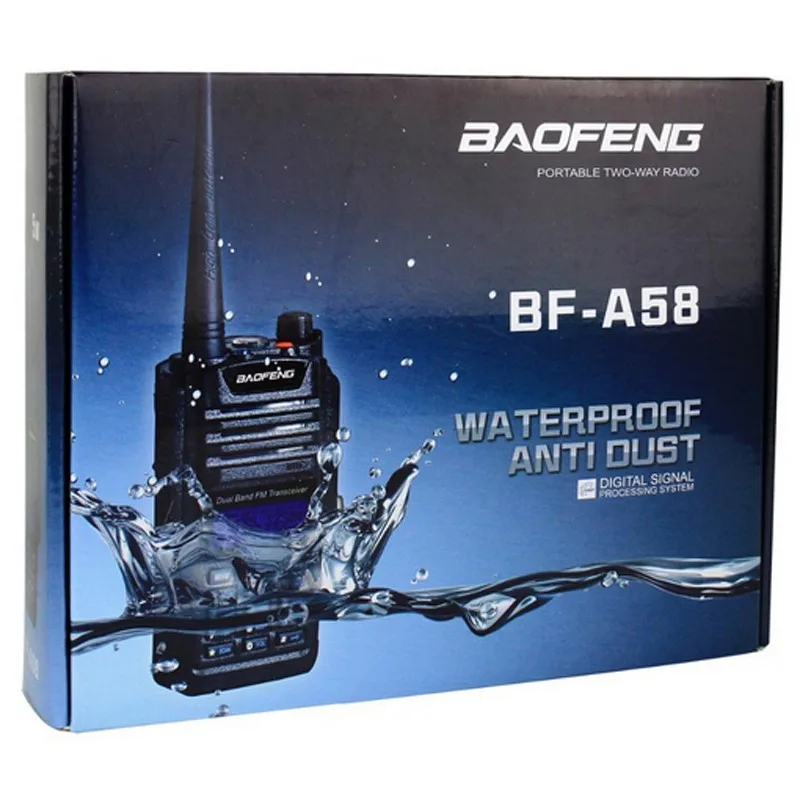 Новый 100% Оригинал Baofeng рация BF-A58 128CH Dual Band 136-174 мГц и 400-520 мГц IP57 водонепроницаемый пыле двухстороннее радио