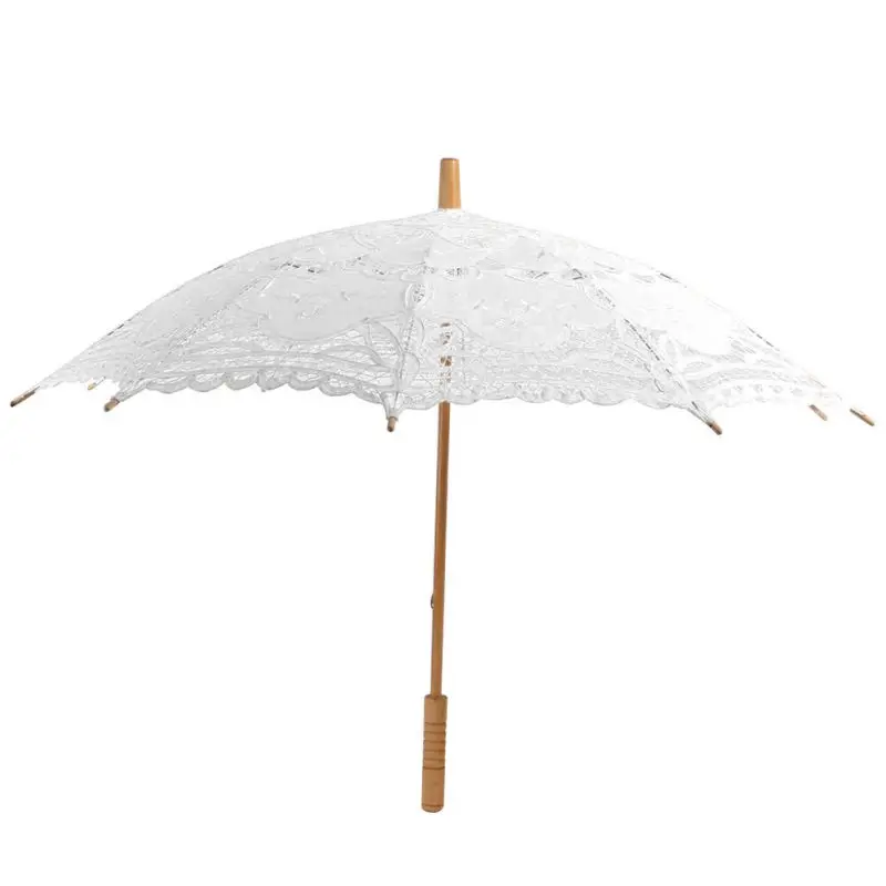 Континентальный зонтик слоновой кости кружевные зонтики вышивка Свадебный зонтик солнцезащитный зонтик аксессуар Племя Стиль