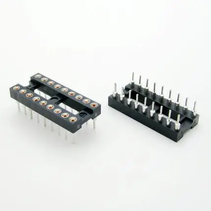 Free Shipping 10pcs Round Hole 18 Pin 2 54MM DIP IC Sockets Adaptor Solder Type IC