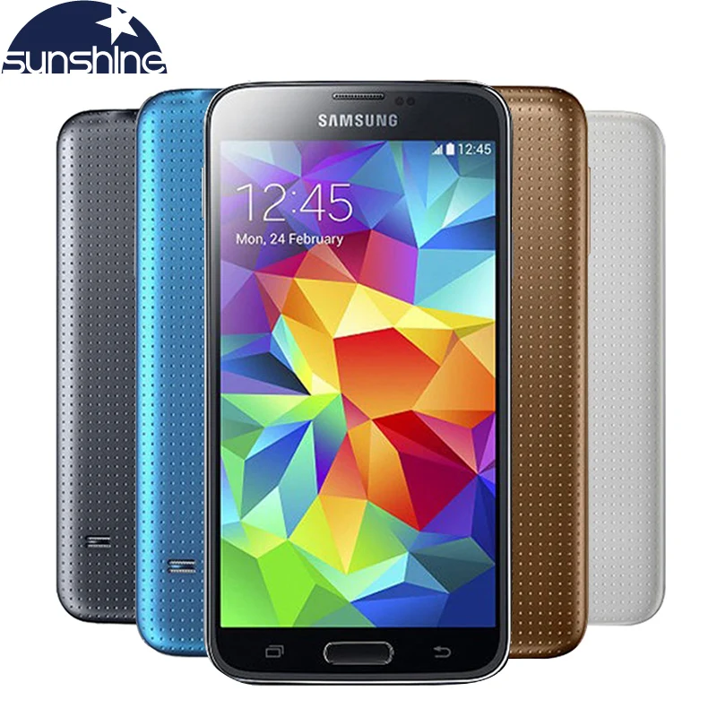 Разблокирована оригинальный Samsung Galaxy S5 I9600 мобильного телефона WI FI 4 ядра 5.1 &quot16mp