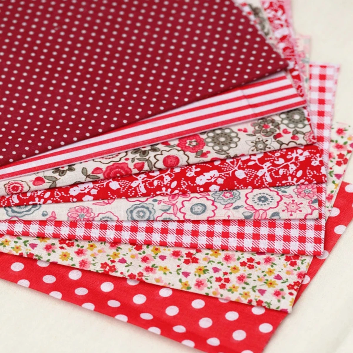 JX-LCLYL 50pcs New 10*10cm Square Fabric Bundle Patchwork Clothing Sewing Quilting Crafts