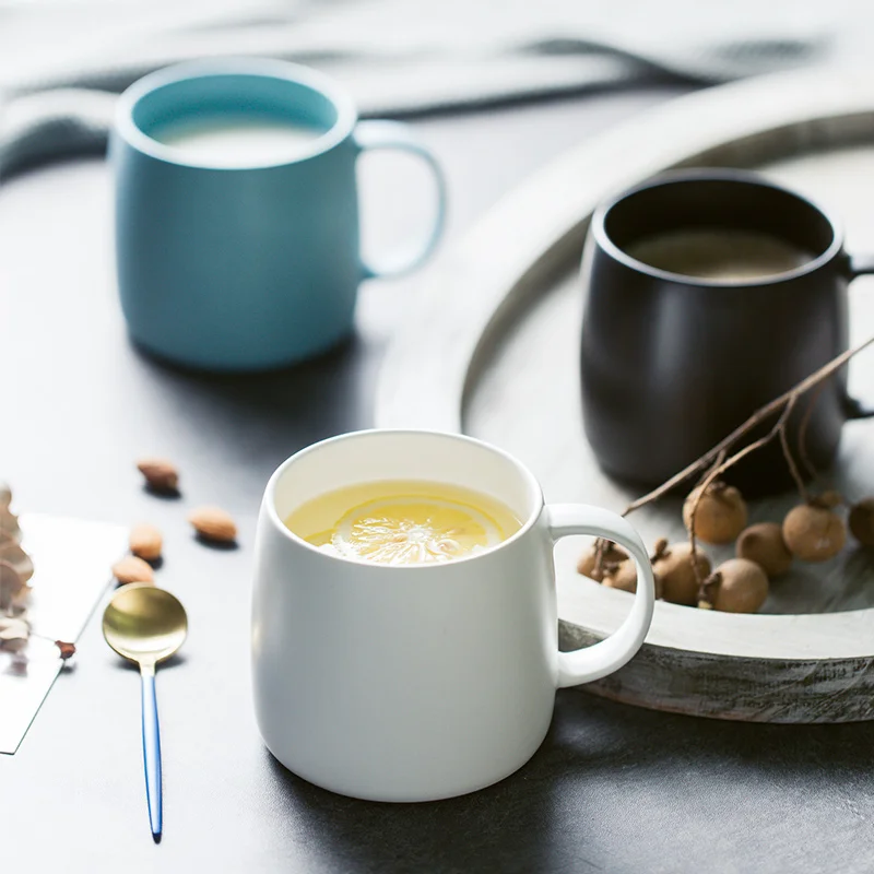 Матовые кружки в скандинавском стиле, керамическая чашка для еды, Офисная ручка, чашка для домашнего молока, чашка для питья