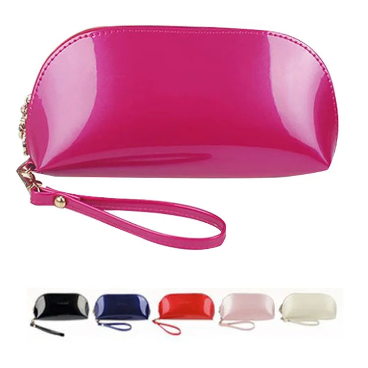 2015 new fashion women wallet patent leather candy color clutch bag Preppy lovely coin handbag shell red black white wallet