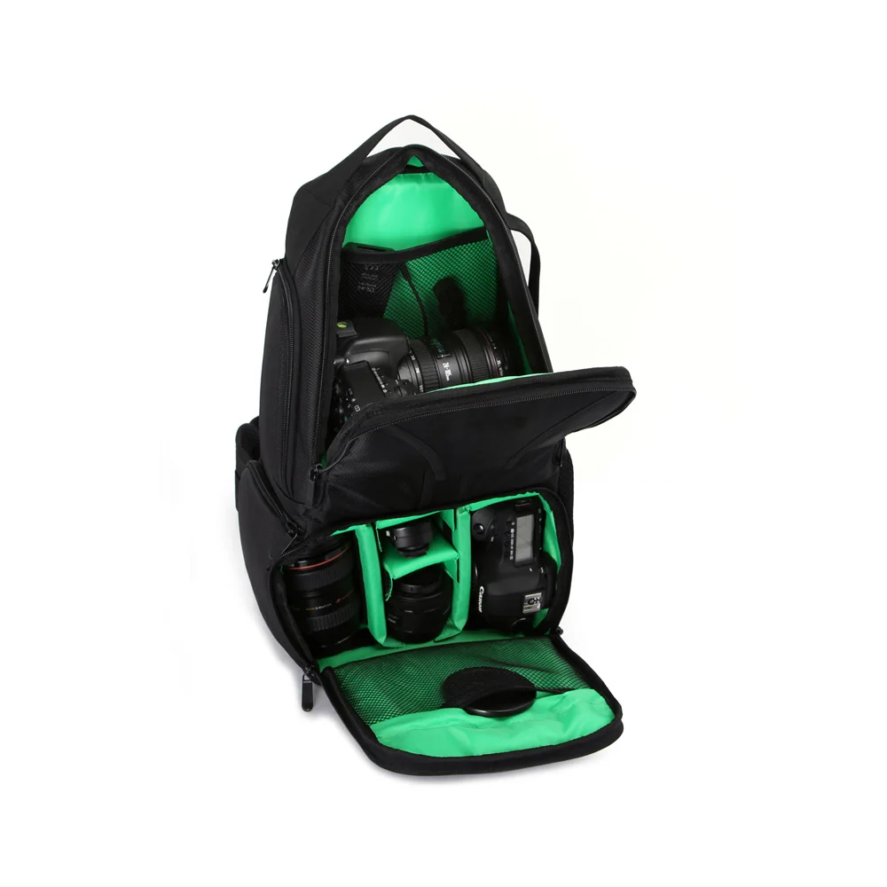 Многофункциональная сумка-рюкзак с наплечным покрытием для цифровой видеокамеры, водонепроницаемый чехол для камеры, сумка на плечо, Противоударная маленькая сумка - Цвет: Green