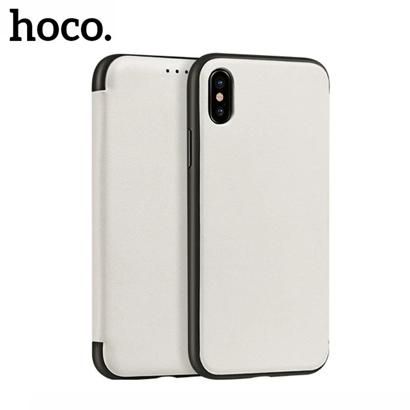 HOCO Luxury Magnetic Flip Cases For iPhone X Case Leather Card Slot Phone Cases for iPhone X Cover Coque