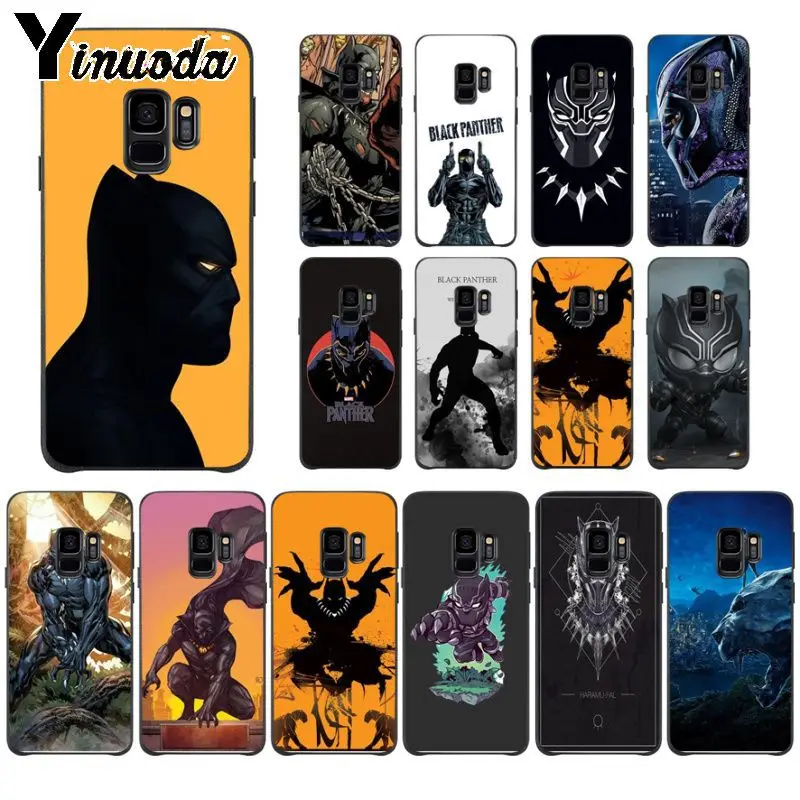 Yinuoda Черная пантера Marvel Comics аксессуары для телефона чехол Samsung Galaxy s9 s8 plus note 8 note9 s7