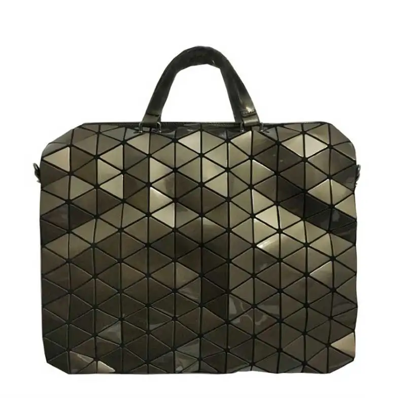 Японская светящаяся женская сумка, сумки с бриллиантами, геометрические сумки на плечо, Женская Лазерная сумка через плечо, роскошная Геометрическая Сумка - Цвет: large brown