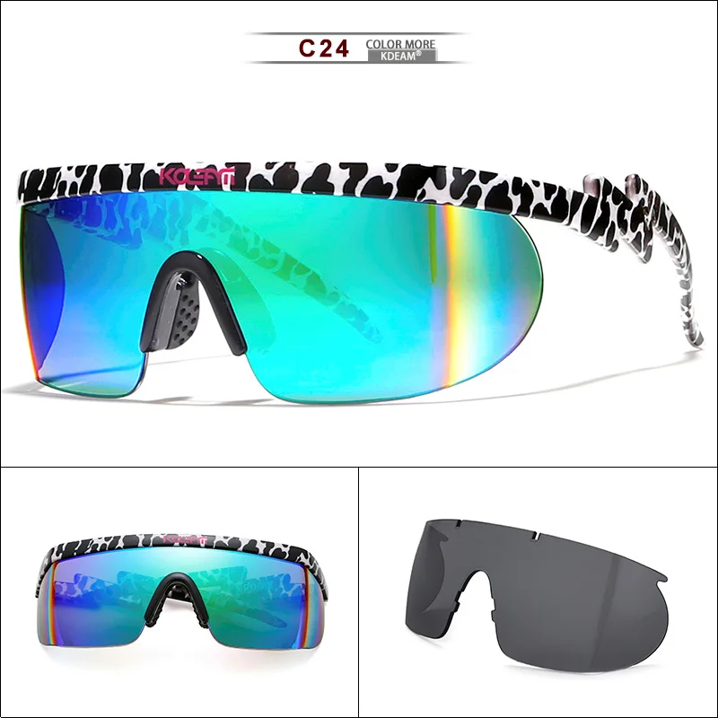 KDEAM, неоспоримые Защитные солнцезащитные очки для мужчин, большие размеры, спортивные солнцезащитные очки, цельные функциональные очки, полная посылка