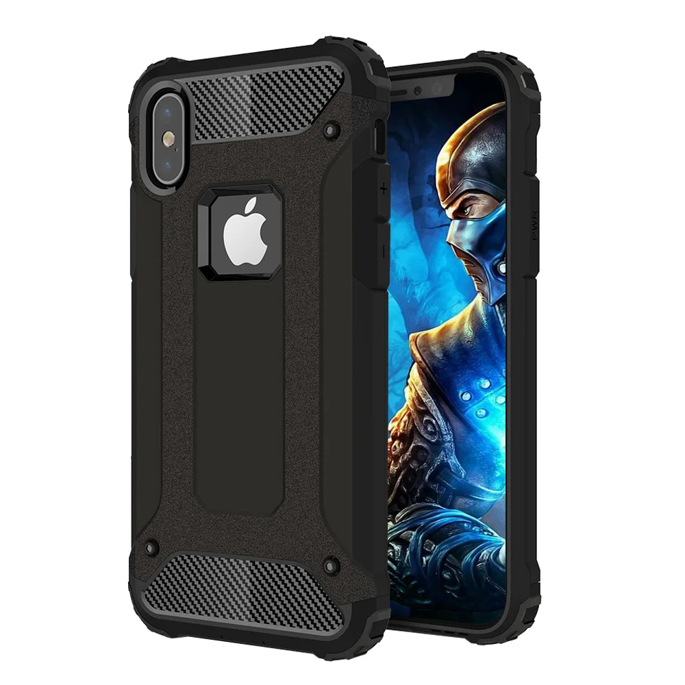 

For iPhone XR case Shockproof Hybrid PC Armor Anti-Shock Silicone Cover For iPhone XS Max For iPhone X 5 6s 7 8 Plus Rugged Case