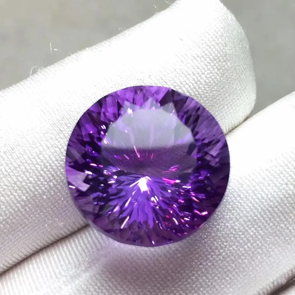 

Amethyst Gemstone Natural 20.18ct Dark Purple Amethyst Round Cut Brazil Origin Loose Gemstones Loose Stones for Jewelry Making