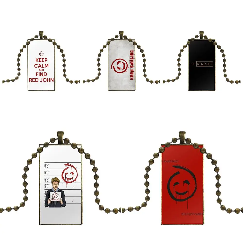 

The Mentalist Red John For Girls Best Gift Fashion Glass Cabochon Pendant Rectangle Necklace Choker Necklace Jewelry