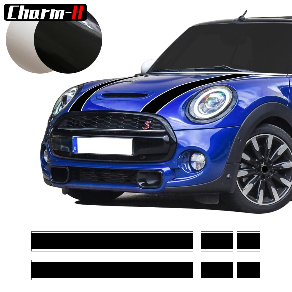 

Car Styling Hood Bonnet Stripes Sticker Trunk Rear Engine Cover Vinyl Decal Stickers for Mini Cooper R56 R57 F55 F56 Accessories