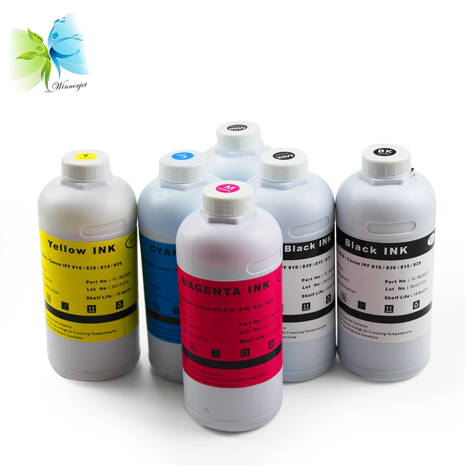 

Winnerjet 1000ML X 6 bottles PFI-703 PFI-303 pigment & dye ink for Canon IPF810 IPF815 IPF820 IPF825 printer inks