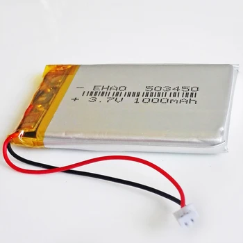 

3.7V 1000mAh JST 1.25mm 2pin 503450 Lithium Polymer LiPo Rechargeable Battery cells For Mp3 DVD PAD speaker camera recorder