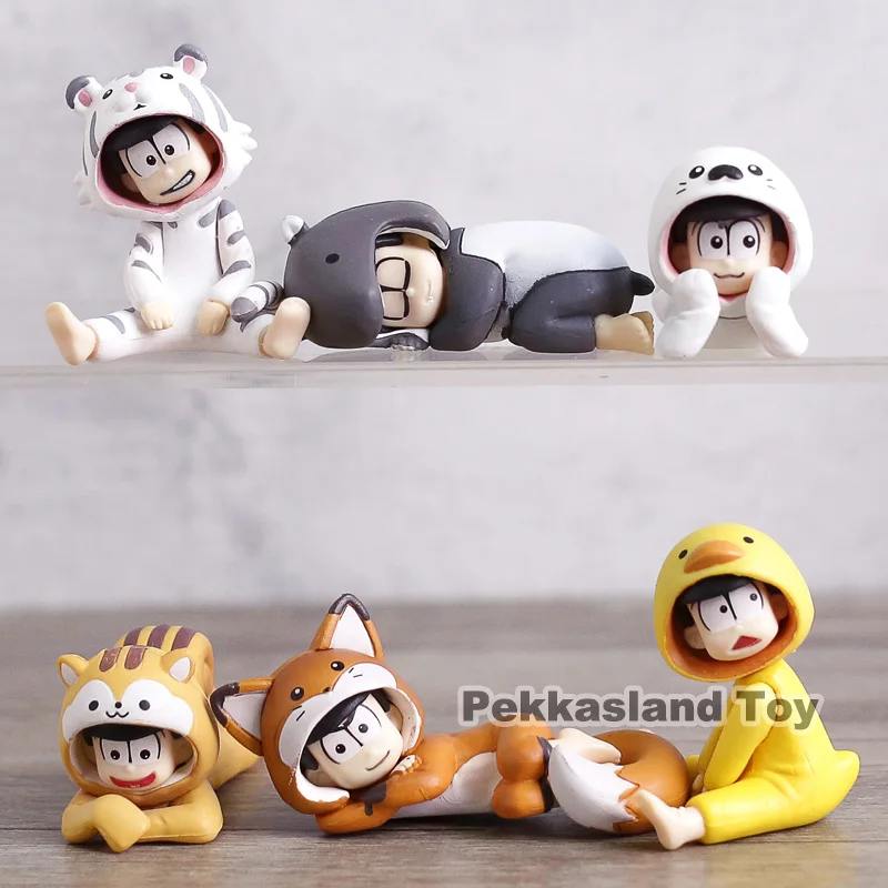 

6pcs Cartoon Mini Creative Anime Action Figure Osomatsu San Nightclothes Ver Model PVC Karamatsu Ichimatsu Decoration Doll