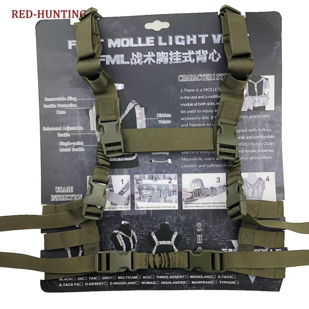  New Military Airsoft Combat MOLLE System Low Profile Chest Rig Easy-carrying Outdoor Hunting Gun Sl