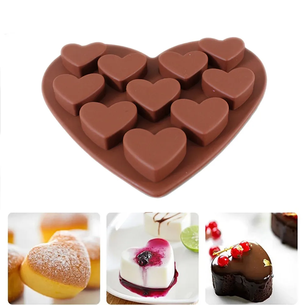 

10 Cavity Love Heart Shaped Chocolate Silicone Mould Baking Mold Fondant Cake Chocolate Mold DIY Baking Tool para reposteria #10