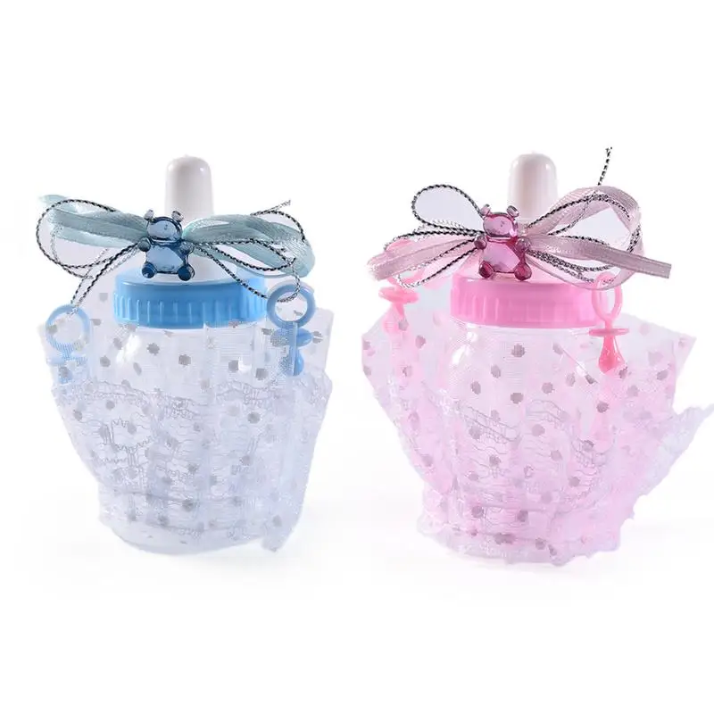 12 шт. Baby Shower прозрачный Подарочная бутылка коробка для крещения крещение