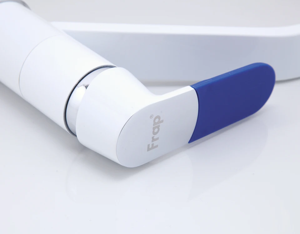 Frap Kitchen Faucet Mixer Cold and Hot Water Sink Tap Multi Color Single Hole 360 Rotating Multi Color Handle Cover ChoicesF4534