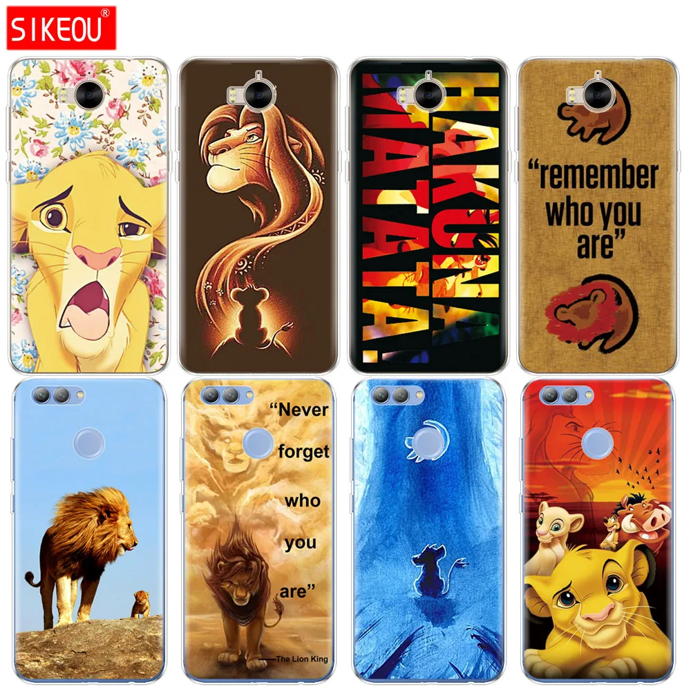

Silicone phone Cover Case for huawei Y3 Y6 Y5 2 II 2017 nova 2s 2 LITE plus Lion King Hakuna Matata
