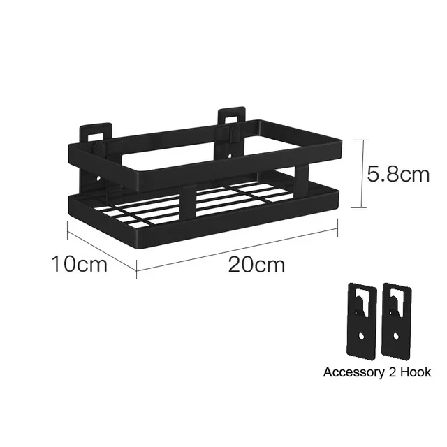 7 размеров настенный стеллаж для хранения из нержавеющей стали,, кухонная приправа, полка для макияжа, кухонный Органайзер - Цвет: 20cm