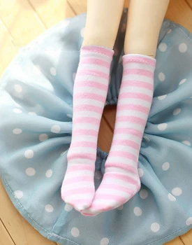 

BJD doll socks pink white stripe stockings for 1/3 1/4 BJD DD SD MDD MSD doll size doll clothes accessories