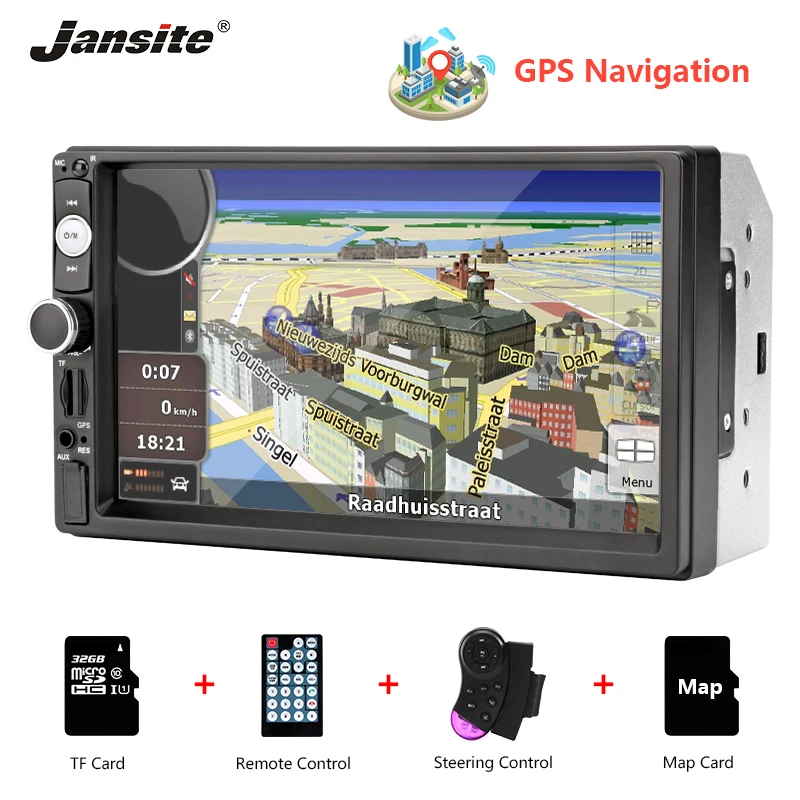 

Jansite Universal 7" GPS MP5 Car Radio Touch Screen player with Backup camera Stereo radio Auto multimedia players reverse image
