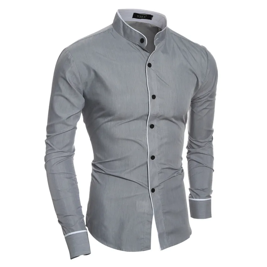 Vska Mens Stitch Relaxed-Fit Oversize Long-Sleeved Dress Shirt Vska Mens Stitch Relaxed-Fit Oversize Long-Sleeved Dress Shirt