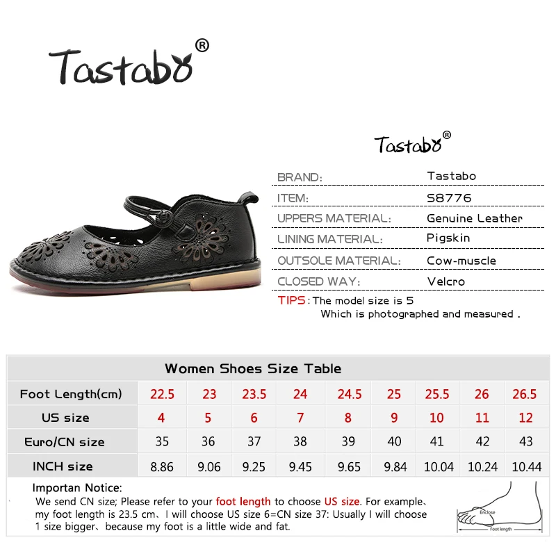 Najtaniej Tastabo skórzane buty damskie codzienne buty ażurowy wzór buty wygodne miękkie dno oddychające czarne czerwone pojedyncze buty