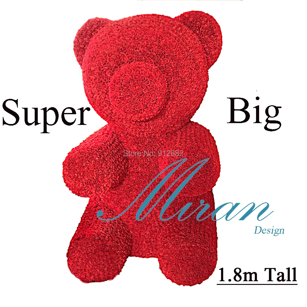  2020 Valentines Gift Super big bear(180cm tall) 7 Colors PE Rose Bear wedding home decoration fesit