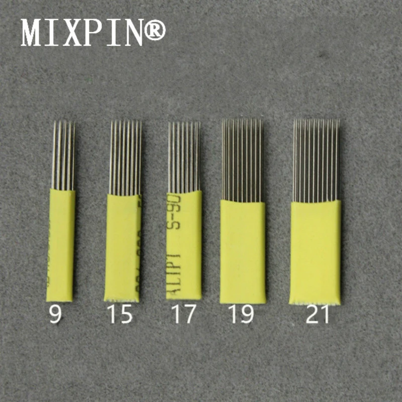 

50pcs mixing 9/15/17/19/21 Pin Microblading Shading Blade Tattoo Needles DOUBLE ROW Microblading Needle Fog Eyebrow & Lip Needle