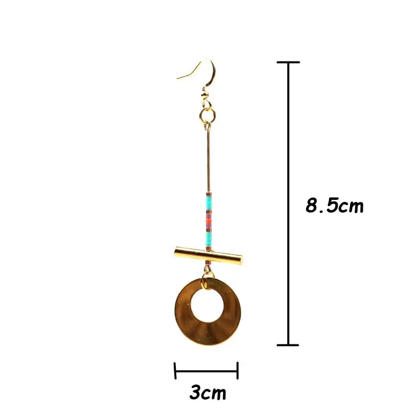 Женские медные серьги капельки FAIRYWOO Boho Miyuki круглые золотые ручной работы