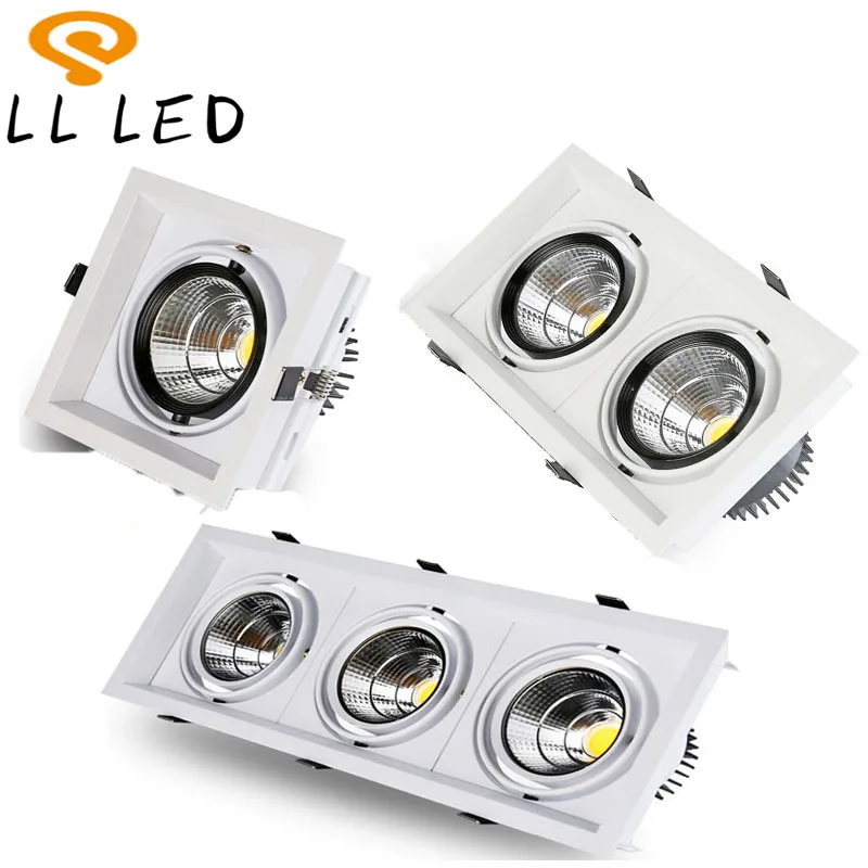 

1pcs Super Bright Recessed square LED Dimmable Downlight COB 10W 20W 30W LED Spot light LED decoration Ceiling Lamp AC 85-265V