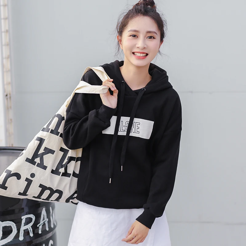 

Hoodies New Letter Print Feminino Tracksuit Loose Autumn Women Sweatshirts Jumper Long Sleeve Female 2019 Casual Sportswear